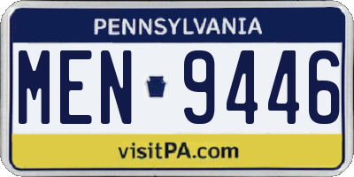 PA license plate MEN9446