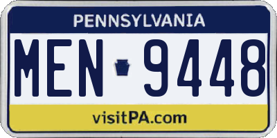 PA license plate MEN9448