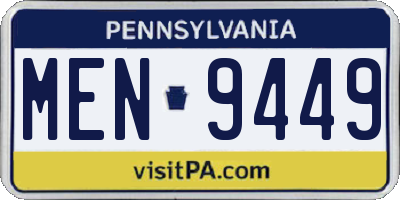 PA license plate MEN9449