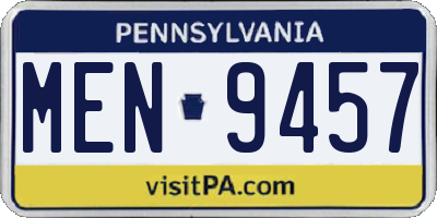 PA license plate MEN9457