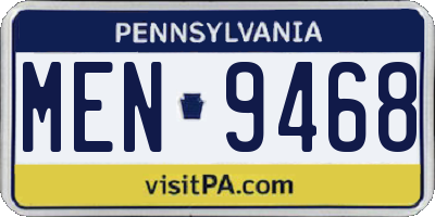 PA license plate MEN9468