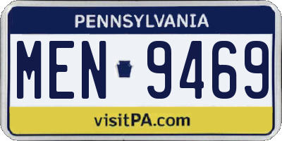 PA license plate MEN9469