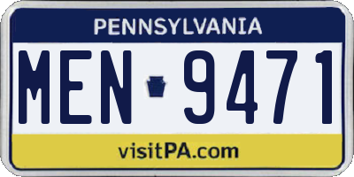 PA license plate MEN9471