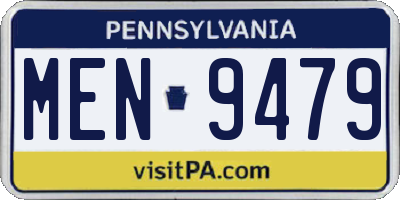 PA license plate MEN9479