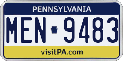 PA license plate MEN9483
