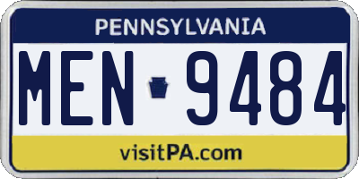 PA license plate MEN9484