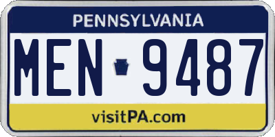 PA license plate MEN9487