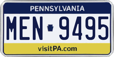 PA license plate MEN9495