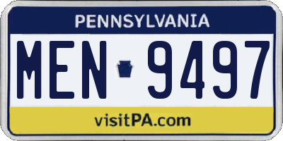 PA license plate MEN9497