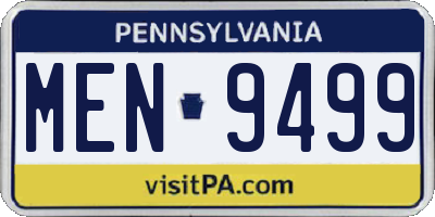 PA license plate MEN9499
