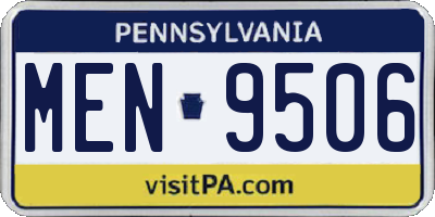 PA license plate MEN9506