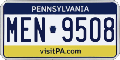 PA license plate MEN9508