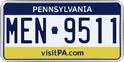 PA license plate MEN9511