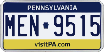 PA license plate MEN9515