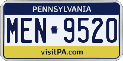 PA license plate MEN9520