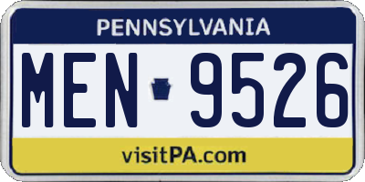 PA license plate MEN9526