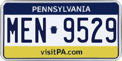 PA license plate MEN9529