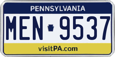 PA license plate MEN9537