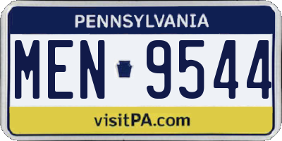 PA license plate MEN9544