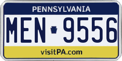 PA license plate MEN9556