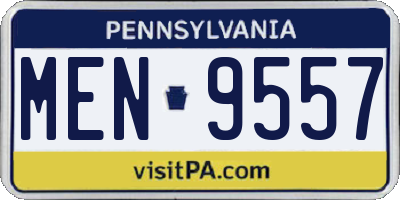 PA license plate MEN9557