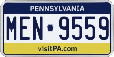 PA license plate MEN9559