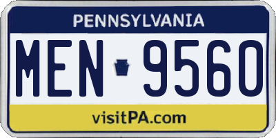 PA license plate MEN9560