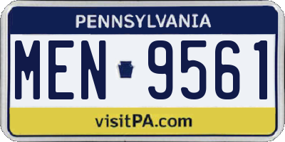 PA license plate MEN9561