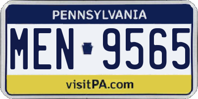 PA license plate MEN9565