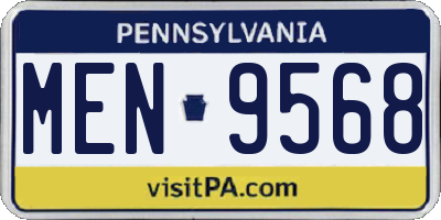PA license plate MEN9568