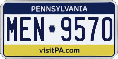 PA license plate MEN9570