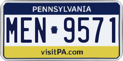 PA license plate MEN9571