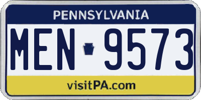 PA license plate MEN9573
