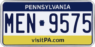 PA license plate MEN9575