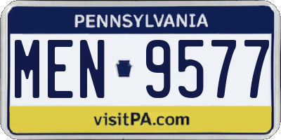 PA license plate MEN9577