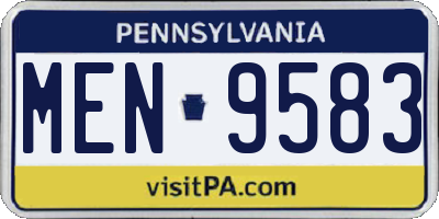 PA license plate MEN9583