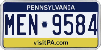 PA license plate MEN9584