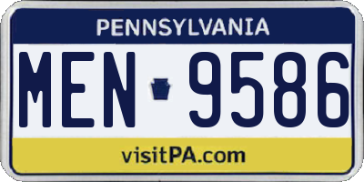 PA license plate MEN9586