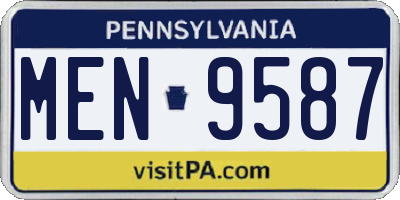 PA license plate MEN9587