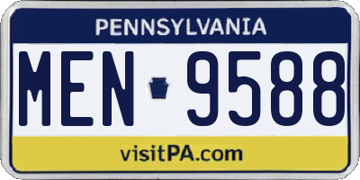 PA license plate MEN9588