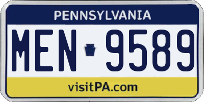 PA license plate MEN9589