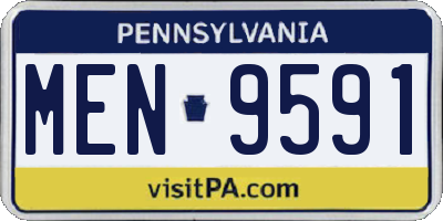 PA license plate MEN9591