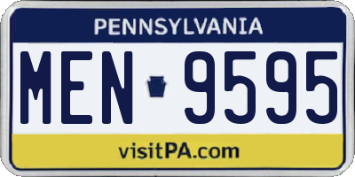 PA license plate MEN9595