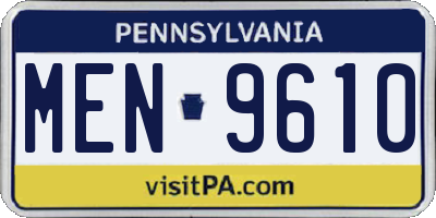 PA license plate MEN9610