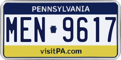 PA license plate MEN9617