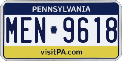 PA license plate MEN9618