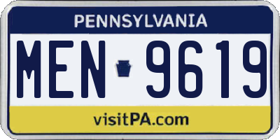 PA license plate MEN9619