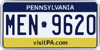 PA license plate MEN9620