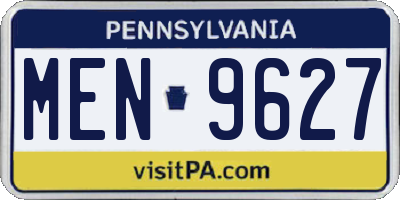 PA license plate MEN9627