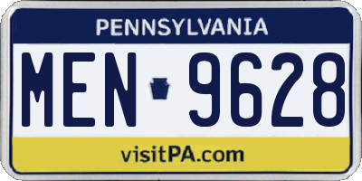 PA license plate MEN9628